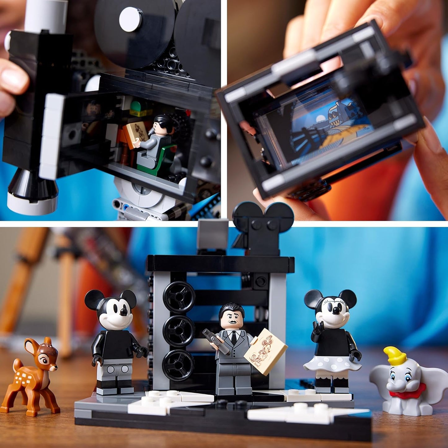 LEGO Disney Camera - Tribute to Walt Disney Set for Adults with Mickey and Minnie Mouse Mini Figures, Bambi and Dumbo Figures, Gift for Women and Men and Fans Display Piece 43230