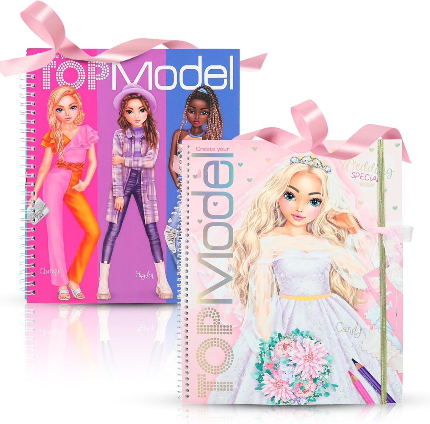 Depesche TOPModel Creative Set: Wedding Special & Fashion Design Colouring Book - Two Inspirational Creative Books for Kids