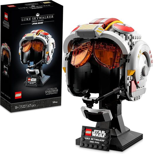 LEGO 75327 Star Wars Luke Skywalker Helmet (Red Five) Model, Collectible and Great Adult Gift, Kit, Room Decoration