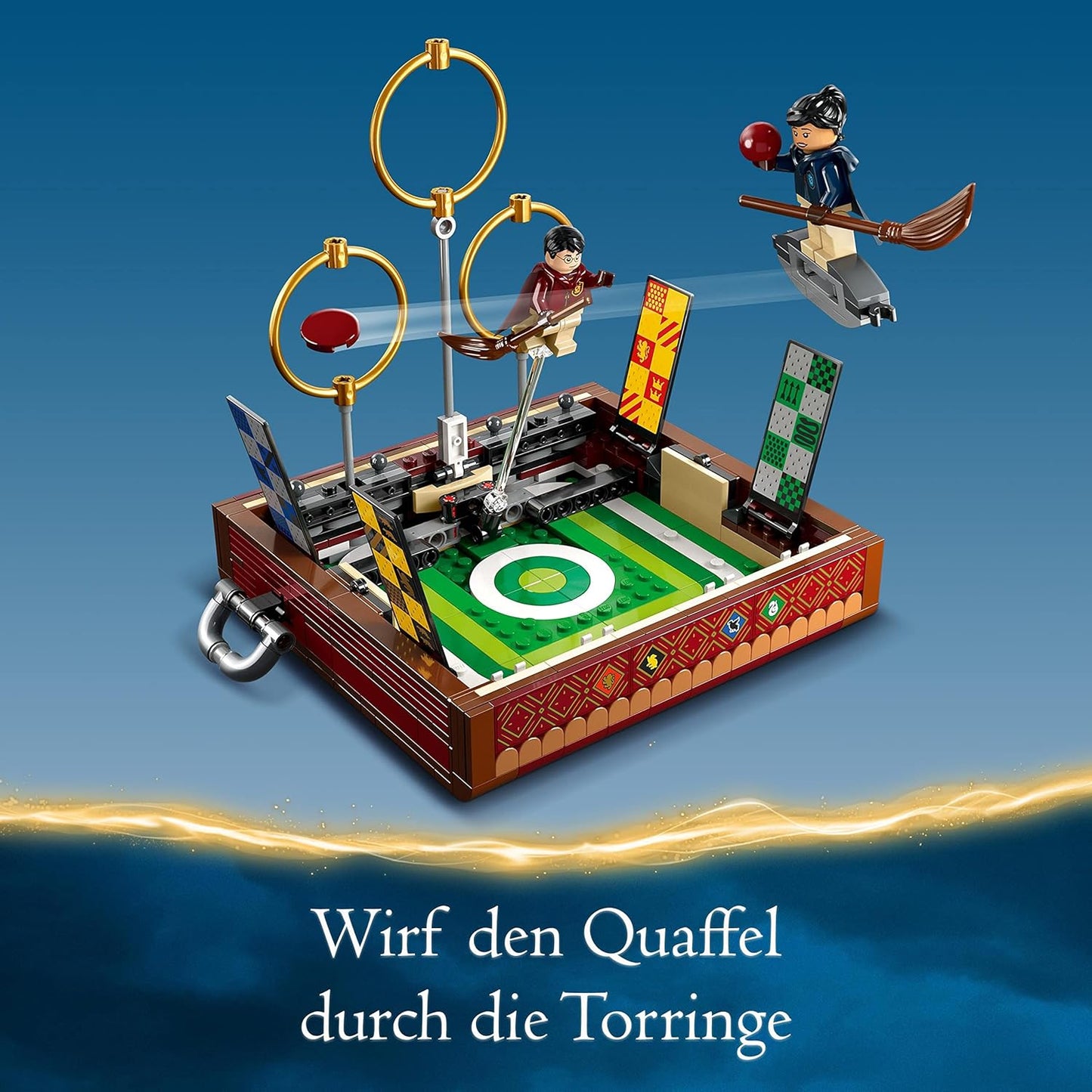 LEGO 76416 Harry Potter Quidditch Suitcase, Toy Set for Building, Solo or 2 Players, 3 Different Quidditch Games with Draco Malfoy and Cedric Diggory Mini Figures, House Banner & Golden Snitch