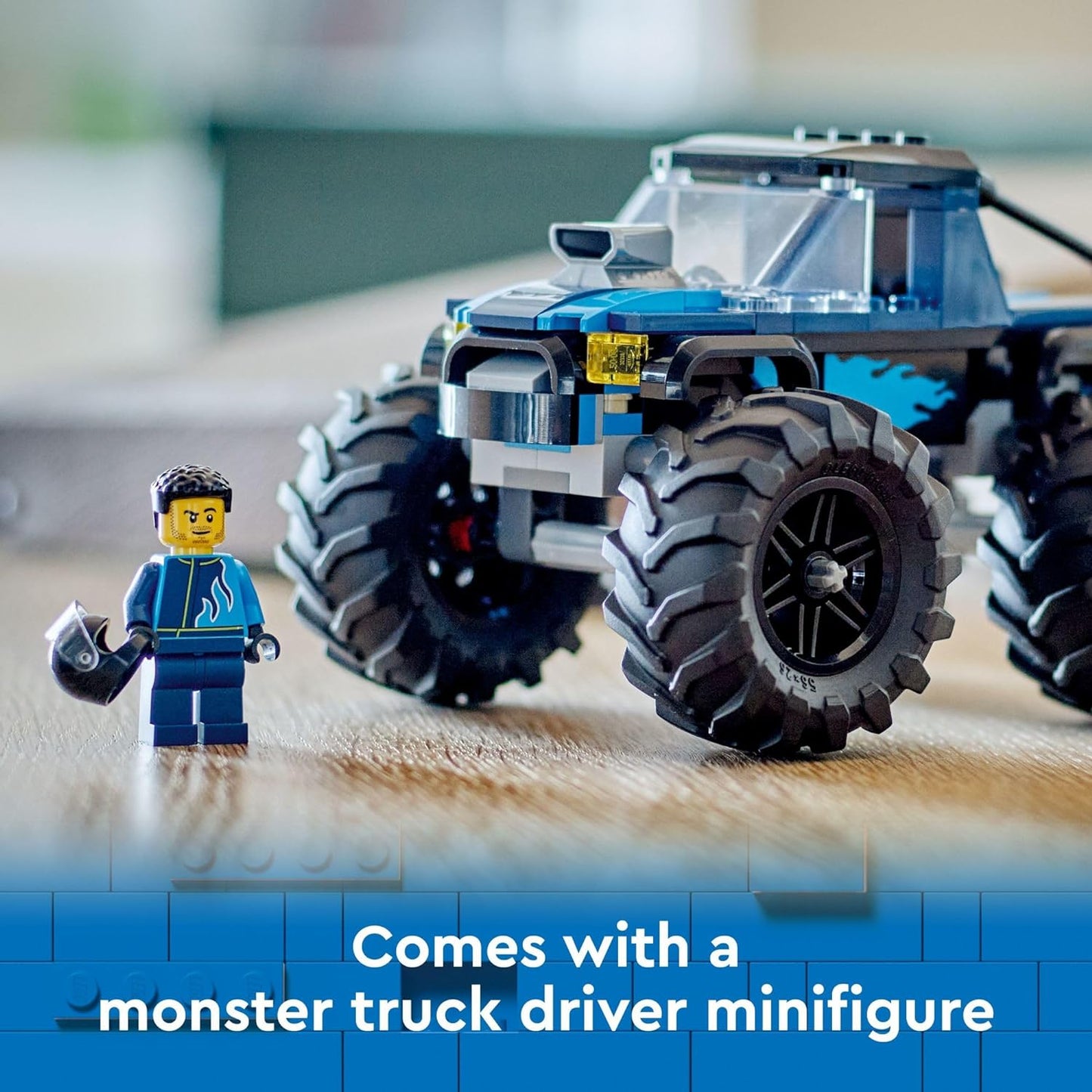 LEGO City Blue Monster Truck Off-Road Toy Playset with Driver Mini Figure, Imaginative Toy for Children, Funny Gift for Boys and Girls from 5 Years, Mini Monster Truck, 60402