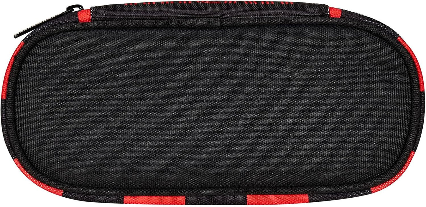 Seven Pencil Case School Round Plus - A.C. Milan Football - Path of Victory Black Red - Pencil Case for School with a Zip with Inner Organiser, Elastic Loops - Accessories, multicoloured, Modern