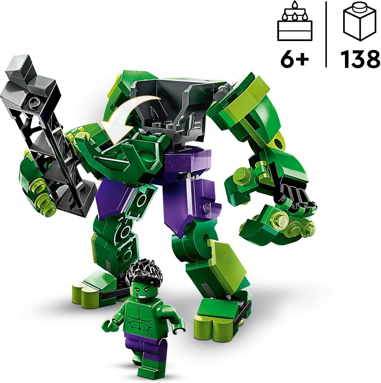 LEGO 76241 Marvel Hulk Mech Action Figure from the Avengers, Superhero Collectible Building Toy, for Boys and Girls, 6 Years and Up