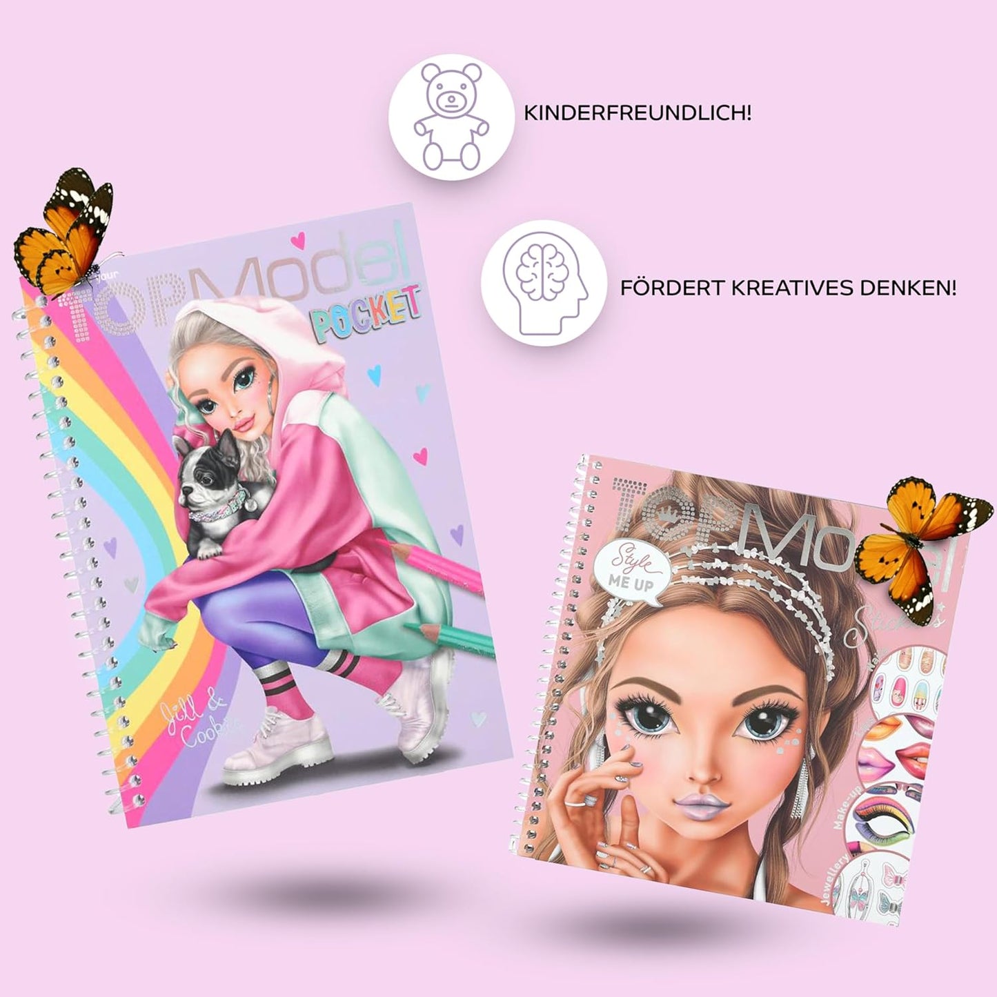 TOPModel Creative Set: Face Glitter and Pocket Colouring Book