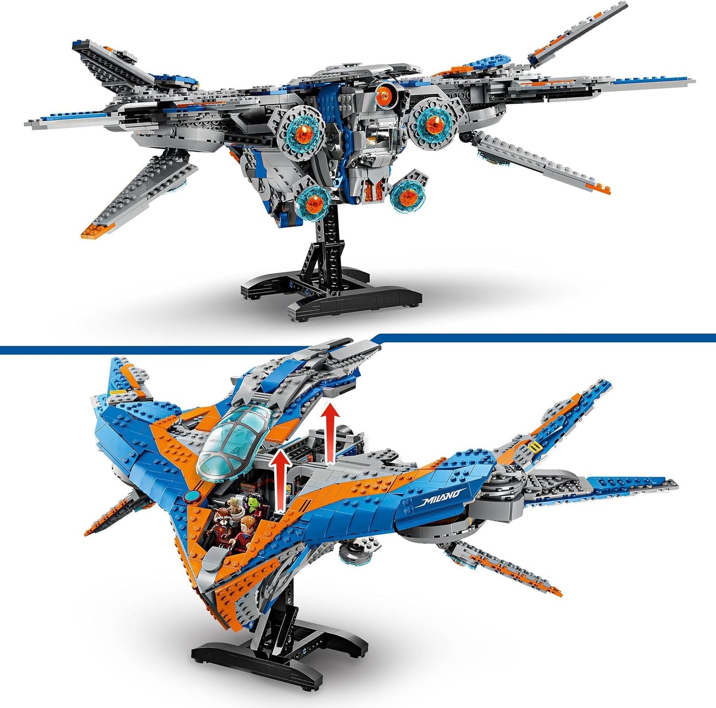 LEGO Marvel Guardians of The Galaxy: The Milano, Buildable Spaceship Model with 4 Superhero Mini Figures, Avengers Aviator for Space Adventure, Gift for Boys and Girls 76286