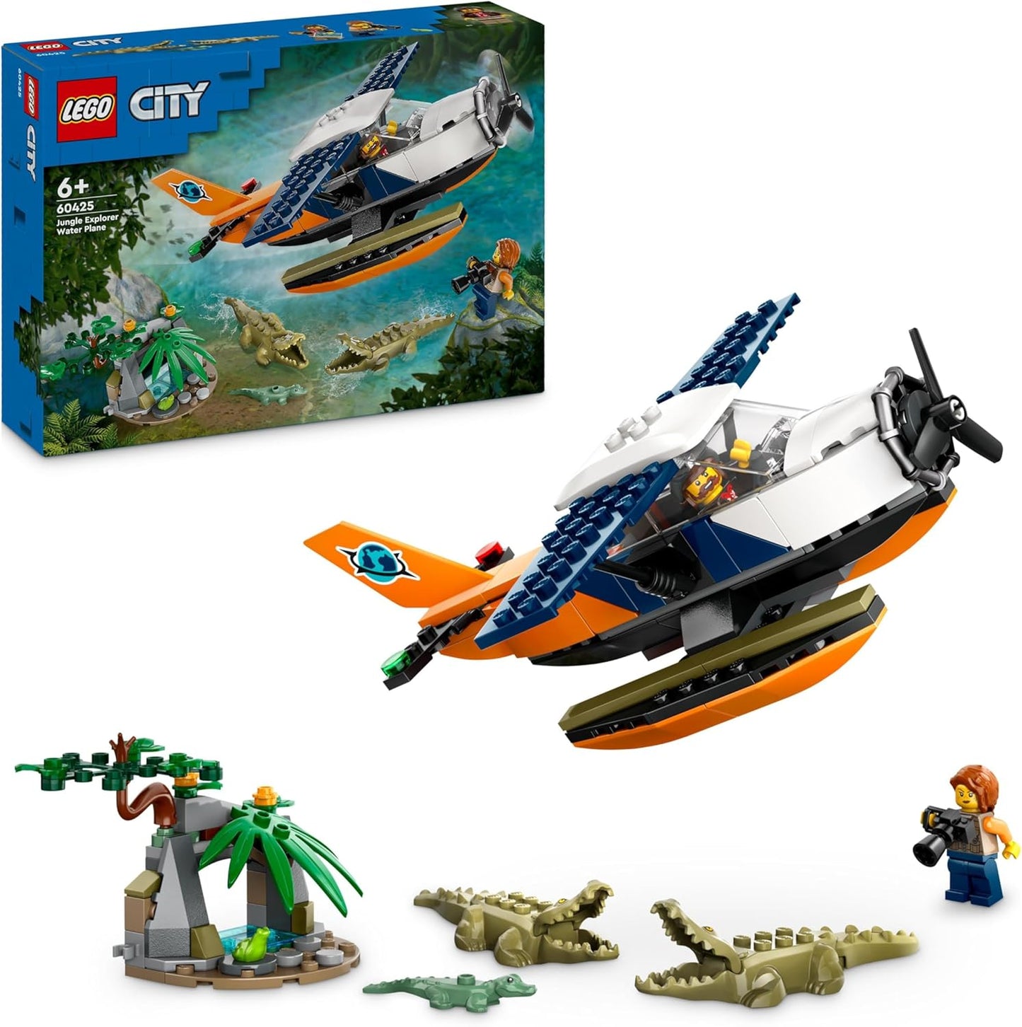 LEGO City Jungle Explorer Seaplane, Toy for Children, Jungle Toy with Mini Figures, Explorer Toy for Girls and Boys from 6 Years 60425