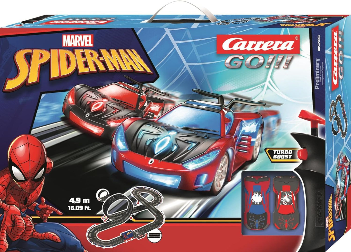 Carrera - 20062580 - Carrera GO!!! Spider Racing Race Track Set I Race Track with Licensed Slot Cars | Up to 2 Players | For Children from 6 Years and Adults