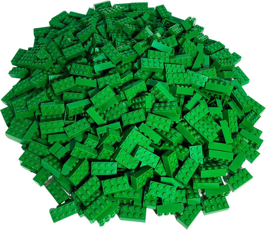 Lego® Bricks Green - Pack of 100 2x4 Building Blocks - Lego® Classic Basic - Model Number 3001 - Ideal for Creative Building Projects and Lego® Projects