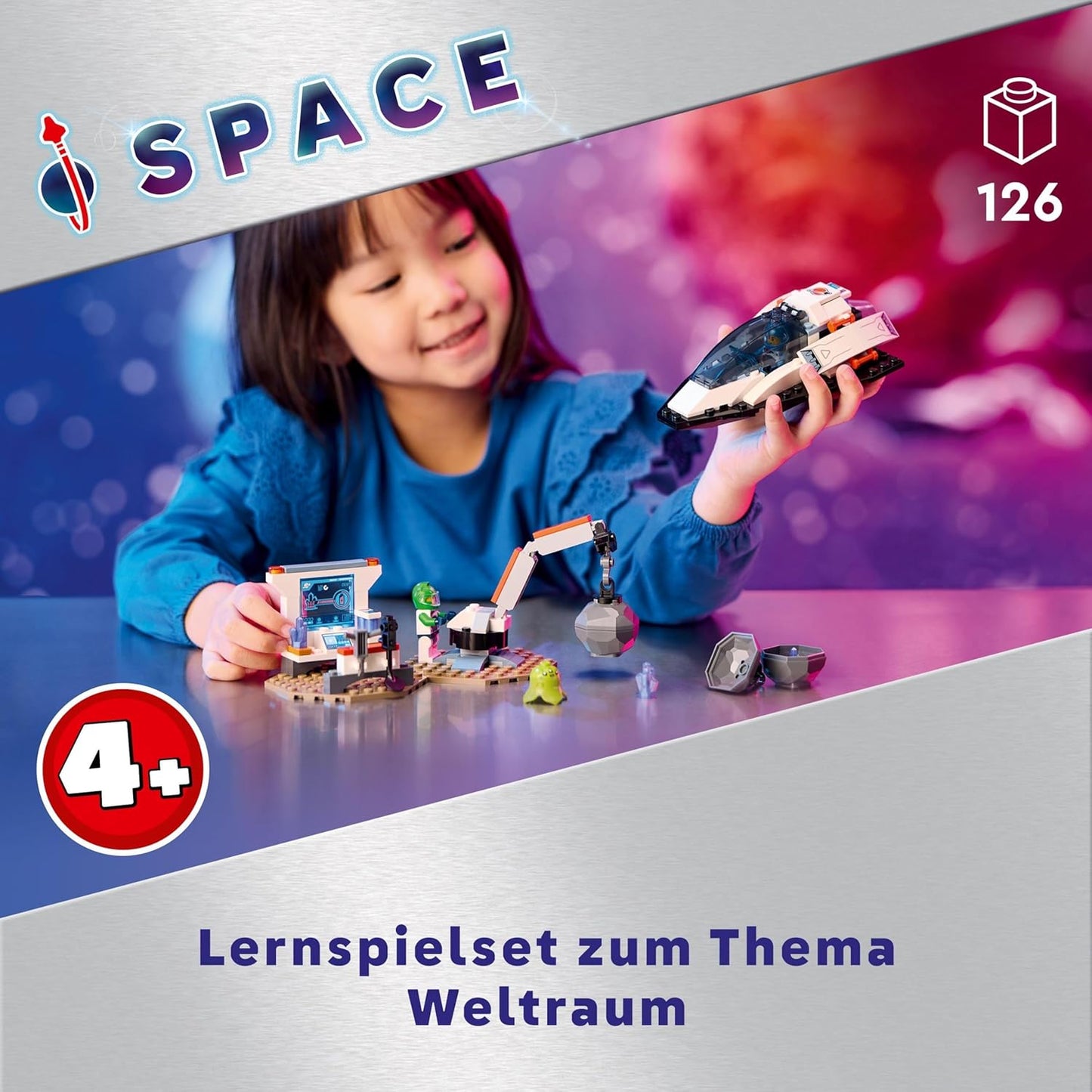 LEGO City Bergung eines Asteroiden im Weltall, Weltraum-Spielzeug mit Raumschiff, Raumstation, 2 Minifiguren und eine Alien-Figur, Geschenk für Kinder, Jungs und Mädchen ab 4 jahren 60429