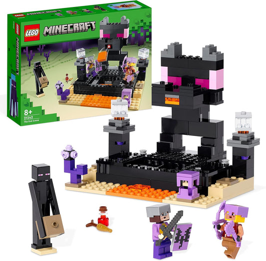 LEGO 21242 Minecraft The End Arena Set, 'Player vs Player Battle' Action Toy with Lava, Enderdragon and Enderman Figure, Gift for Children from 8 Years