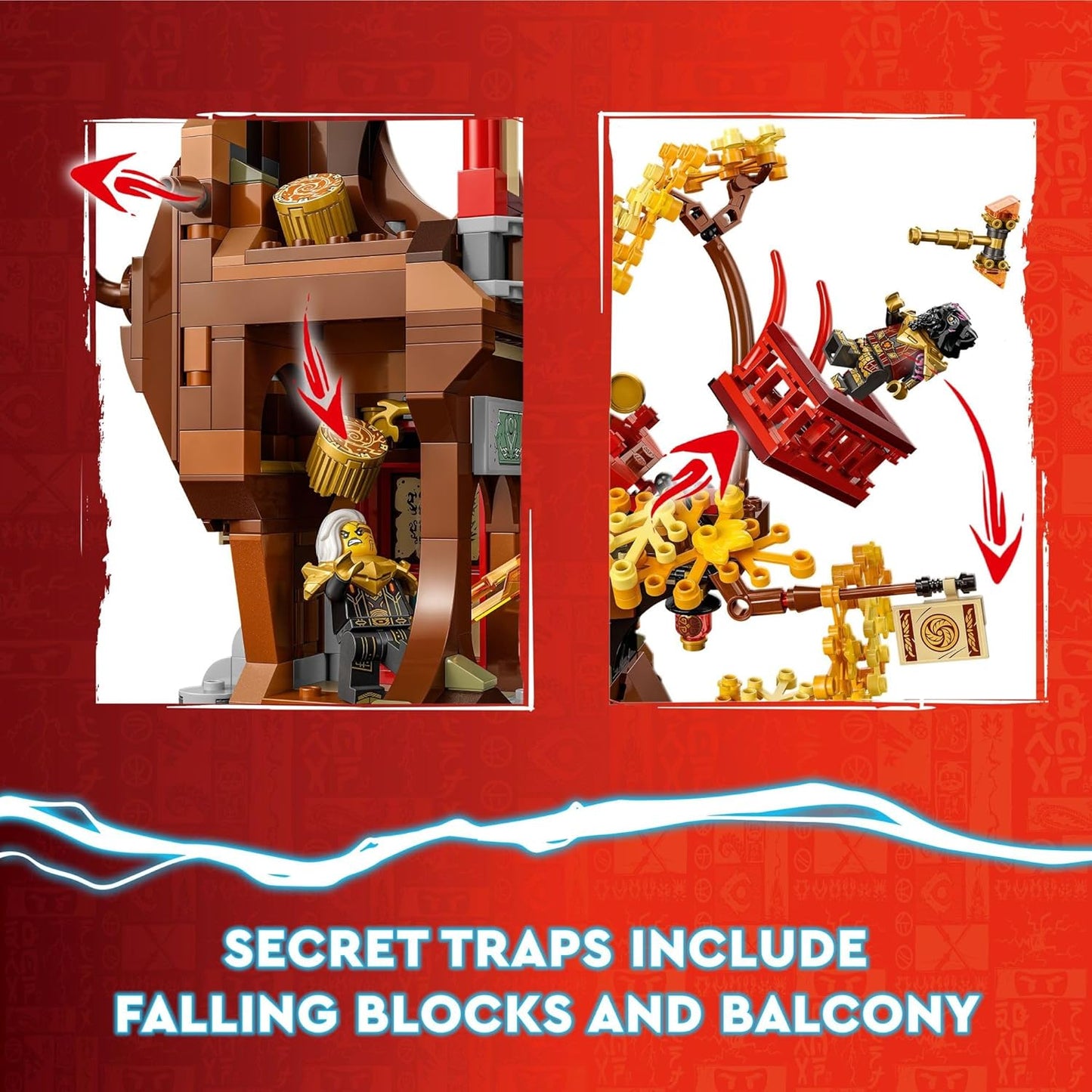 LEGO Ninjago Temple of Dragons Energy Cores 71795, Building Toy with a Ninjago Temple and 6 Mini Figures, Including Cole, Kai and NYA, Gift for Children from 8 Years, Buildable