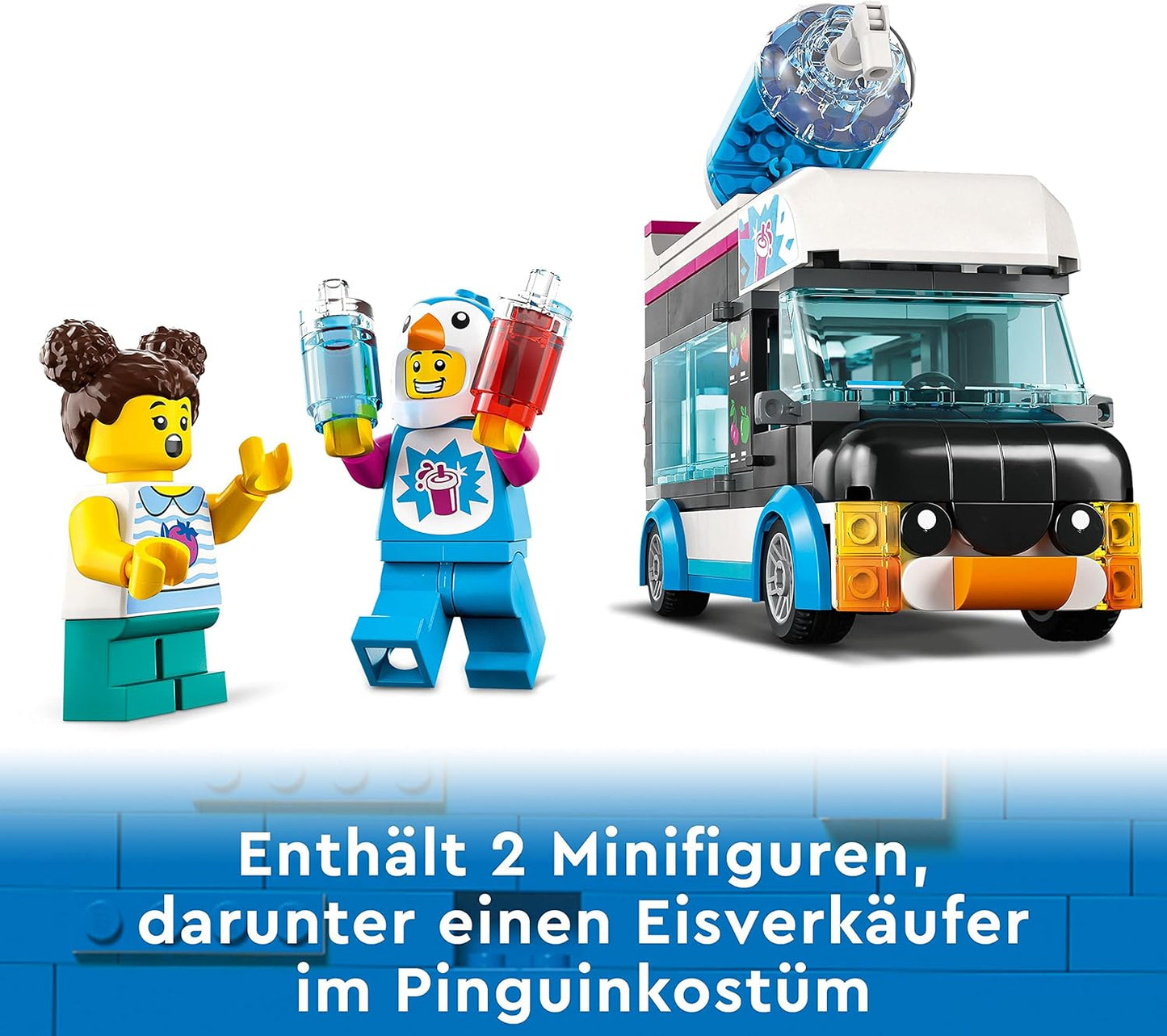 LEGO 60384 City Slushy Van, Summer Set with Vehicle Toy and Children's Figures, Construction Toy for Children from 5 Years, Gift for Girls and Boys