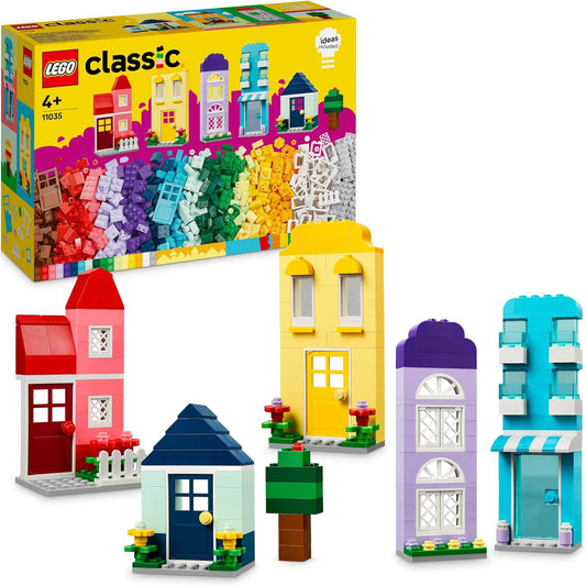 LEGO Classic Creative Houses Building Blocks Set for Children, Construction Toy with 850 Bricks, House Building Toy with Accessories, Gift for Boys and Girls from 4 Years 11035