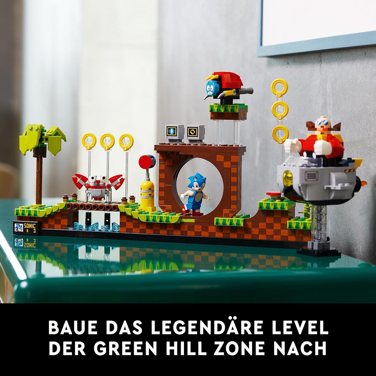 LEGO Ideas 21331 Sonic The Hedgehog - Green Hill Zone Set with Dr. Eggmann, Egg-Mobil and More Figures, Gift Idea for Adults