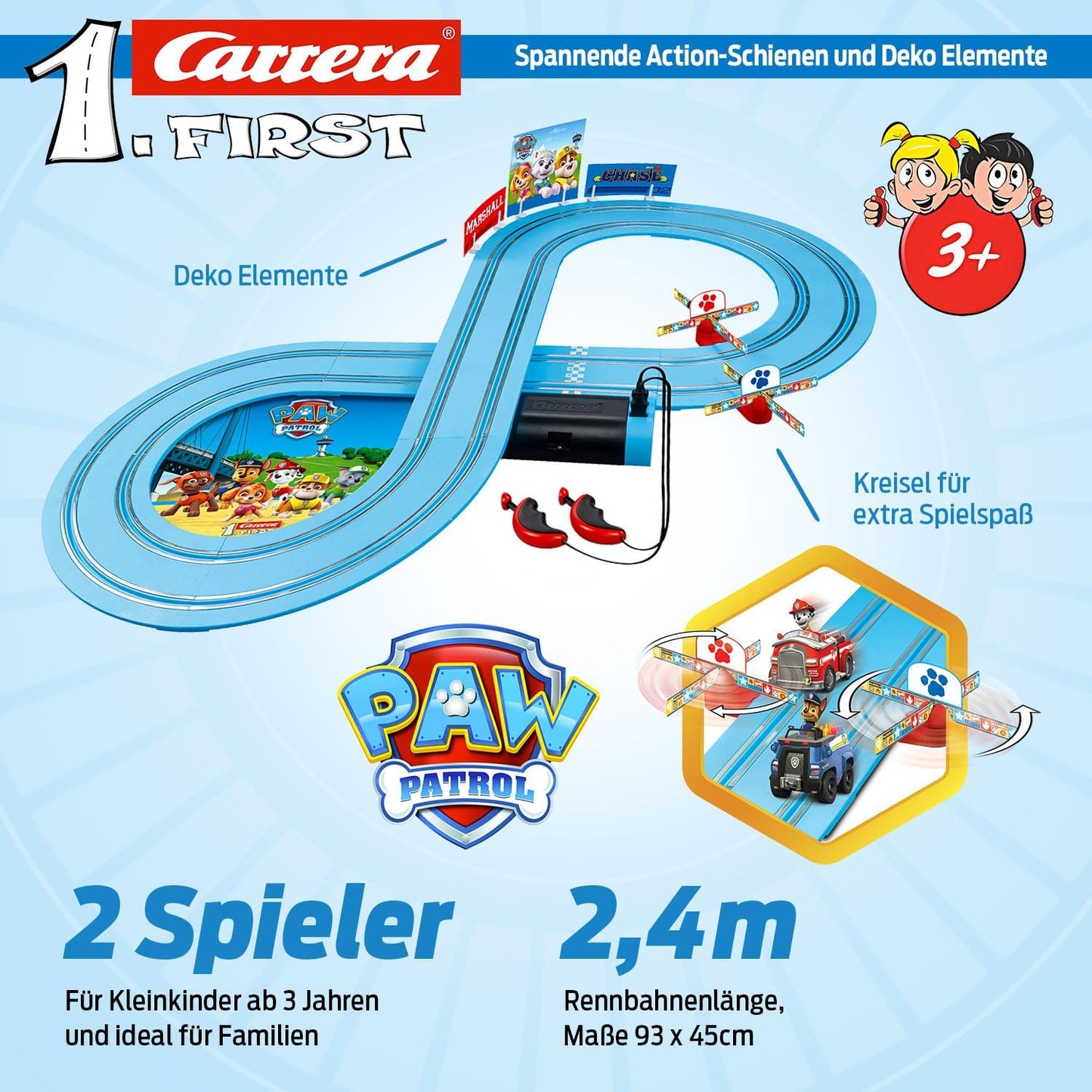 Carrera First Paw Patrol - On the Track - Carrera track for toddlers - Electric car racing track