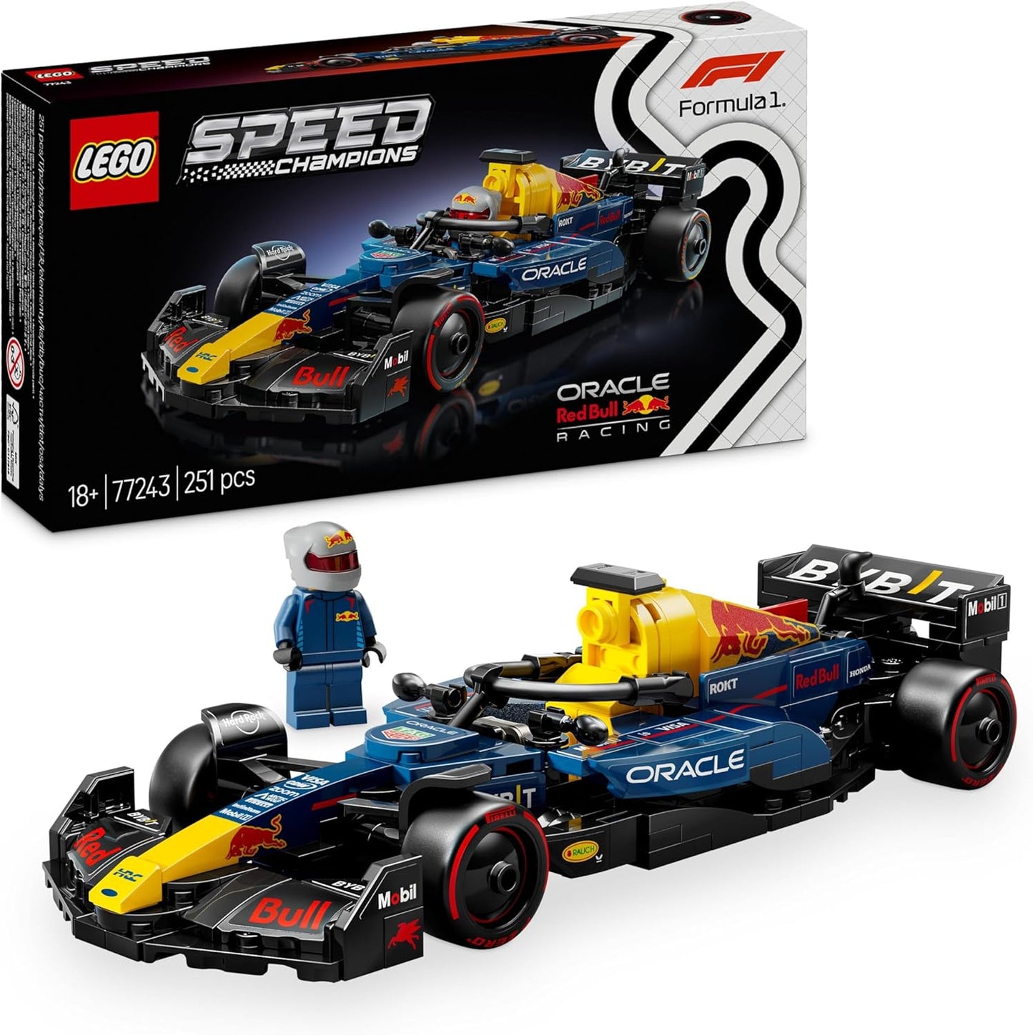 LEGO Speed Champions Oracle Red Bull Racing RB20 F1 Racing Car - Model for Adults with Formula 1 Mini Figure to Collect - Exhibit and Gift for Fans of Motorsport & Racing Car 77243