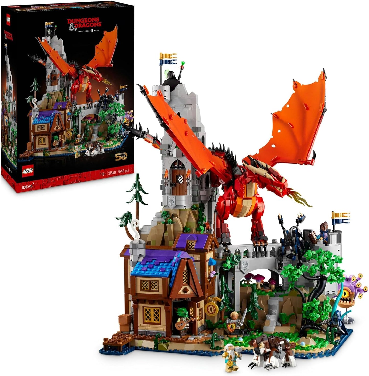 LEGO Ideas Dungeons & Dragons: The Legend of the Red Dragon Building Kit for Adults, Dungeons and Dragons Gift Ideas for Fans, Fantasy Building Kit, Creative Activity 21348