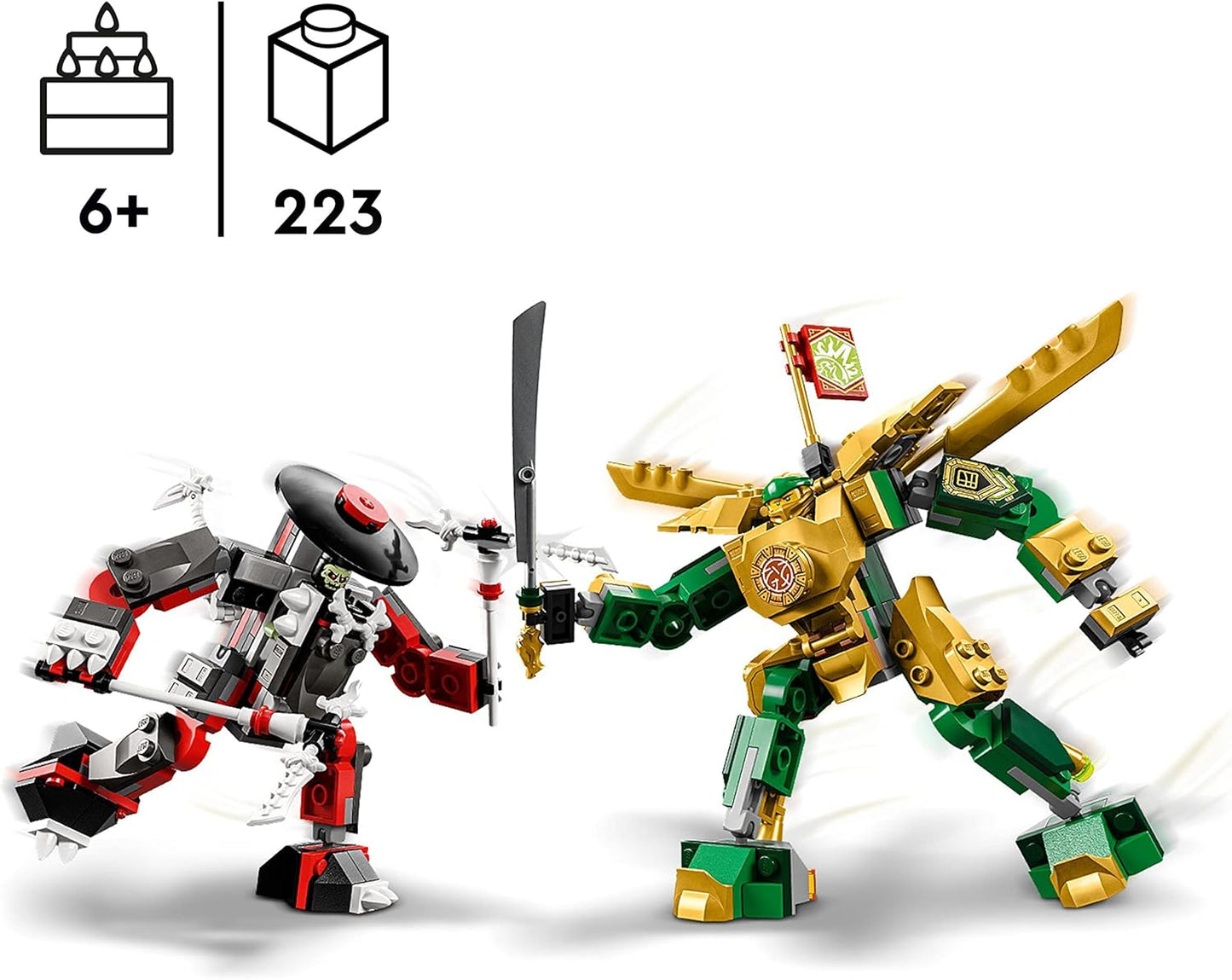 Lego 71781 Ninjago Lloyd's Mech Duel EVO, 2 Action Figures Set with Upgradable Figure, Collectable Toy with Golden Lloyd and Skeleton Warrior