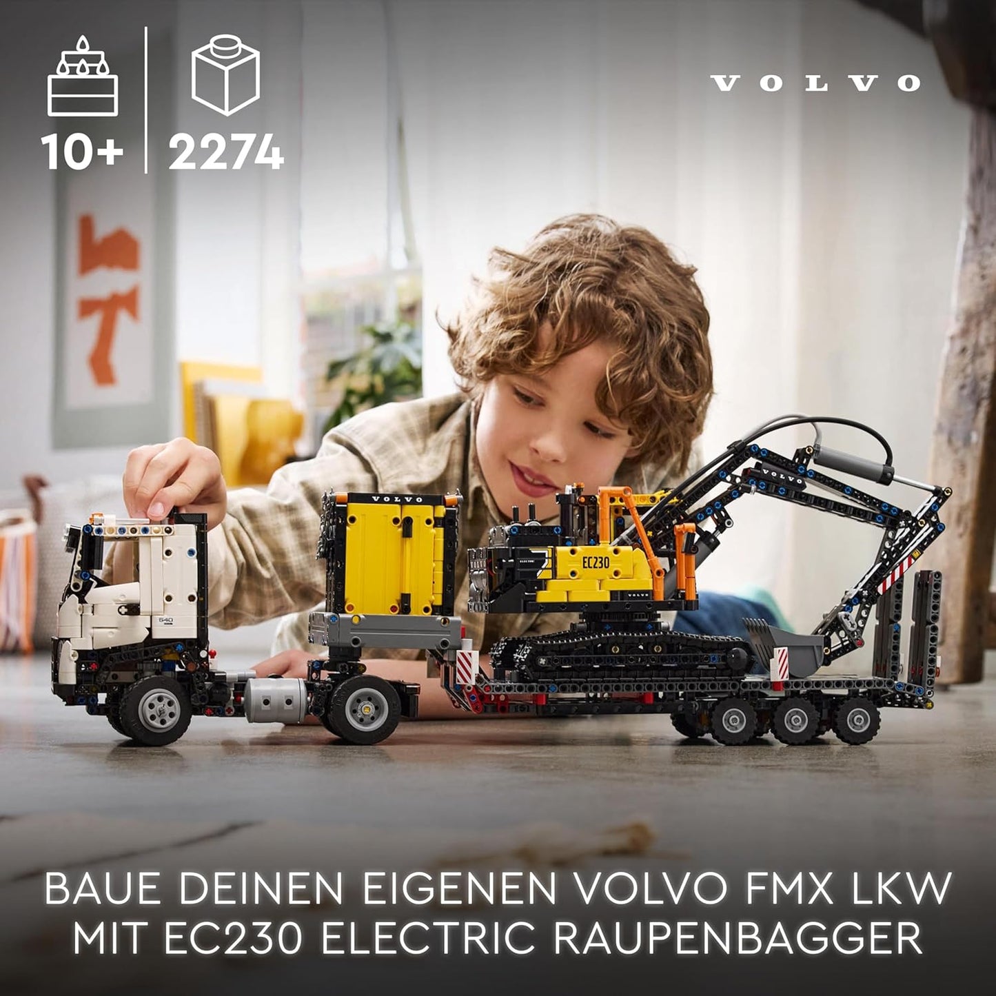 LEGO Technic Volvo FMX Truck with EC230 Electric Crawler Excavator, Children's Toy, Gift Set for Boys and Girls from 10 Years, Toy Construction Vehicles, Excavator Toy Set 42175