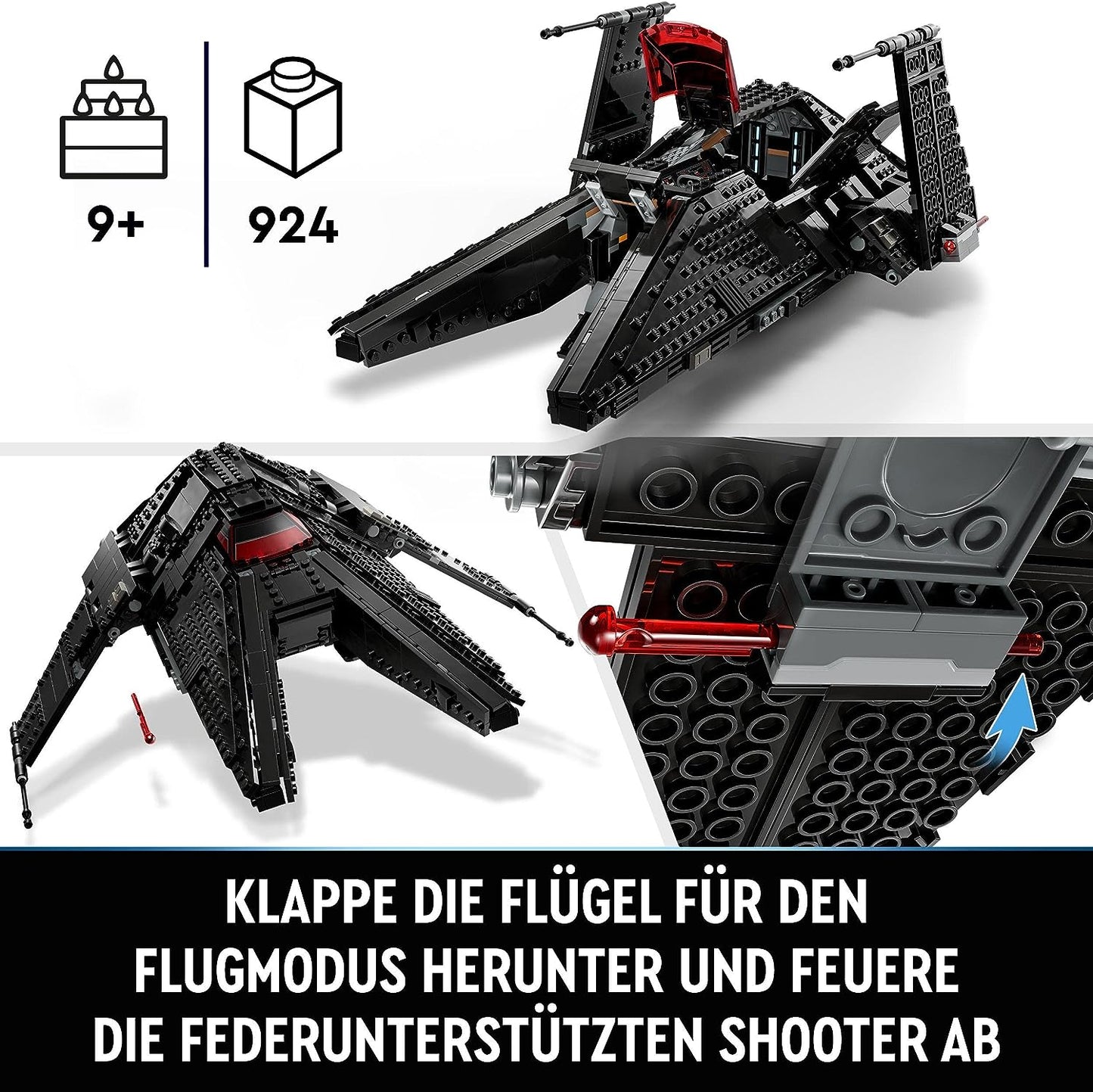 LEGO 75336 Star Wars Die Scythe - Transport Ship of the Grand Inquisitor, Toy Spaceship with 2 Shooters, Ben Kenobi Mini Figure and Lightsabers, Obi-Wan Kenobi Set