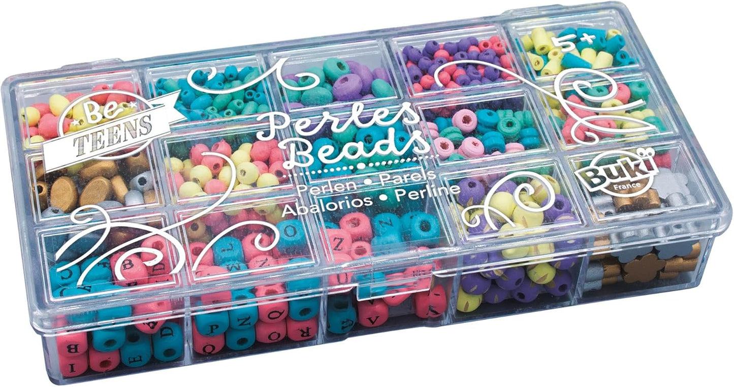 Buki - PE015 - Box of Wooden Beads - Colourful