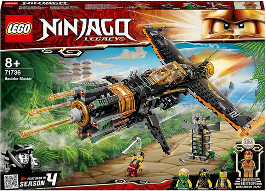 LEGO 71736 Ninjago Coles Rockbreaker Aeroplane Toy with Prison and Collectable Figure of the Golden Ninja Kai