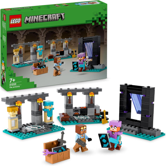 LEGO Minecraft The Armory Gaming Set with Hero Figures, Toy Weapons and Alex Figure, Action Toy for Boys and Girls, Gift for Gamers and Children from 7 Years 21251