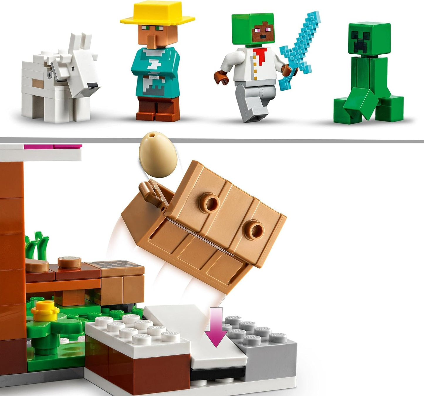 LEGO 21184 Minecraft The Bakery Modular Toy Set with Creeper and Goat Figure, Construction Toy for Children from 8 Years