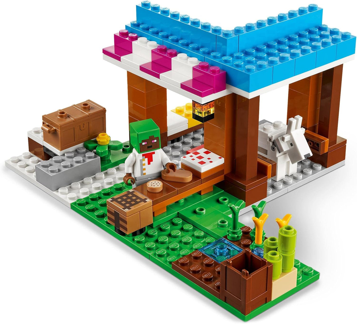 LEGO 21184 Minecraft The Bakery Modular Toy Set with Creeper and Goat Figure, Construction Toy for Children from 8 Years