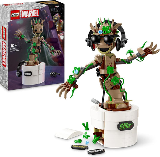 LEGO Marvel Dancing Groot 76297, Animated Mini Figure of a Character from Guardians of the Galaxy, Interactive Play Set, Superhero Gift for Boys and Girls