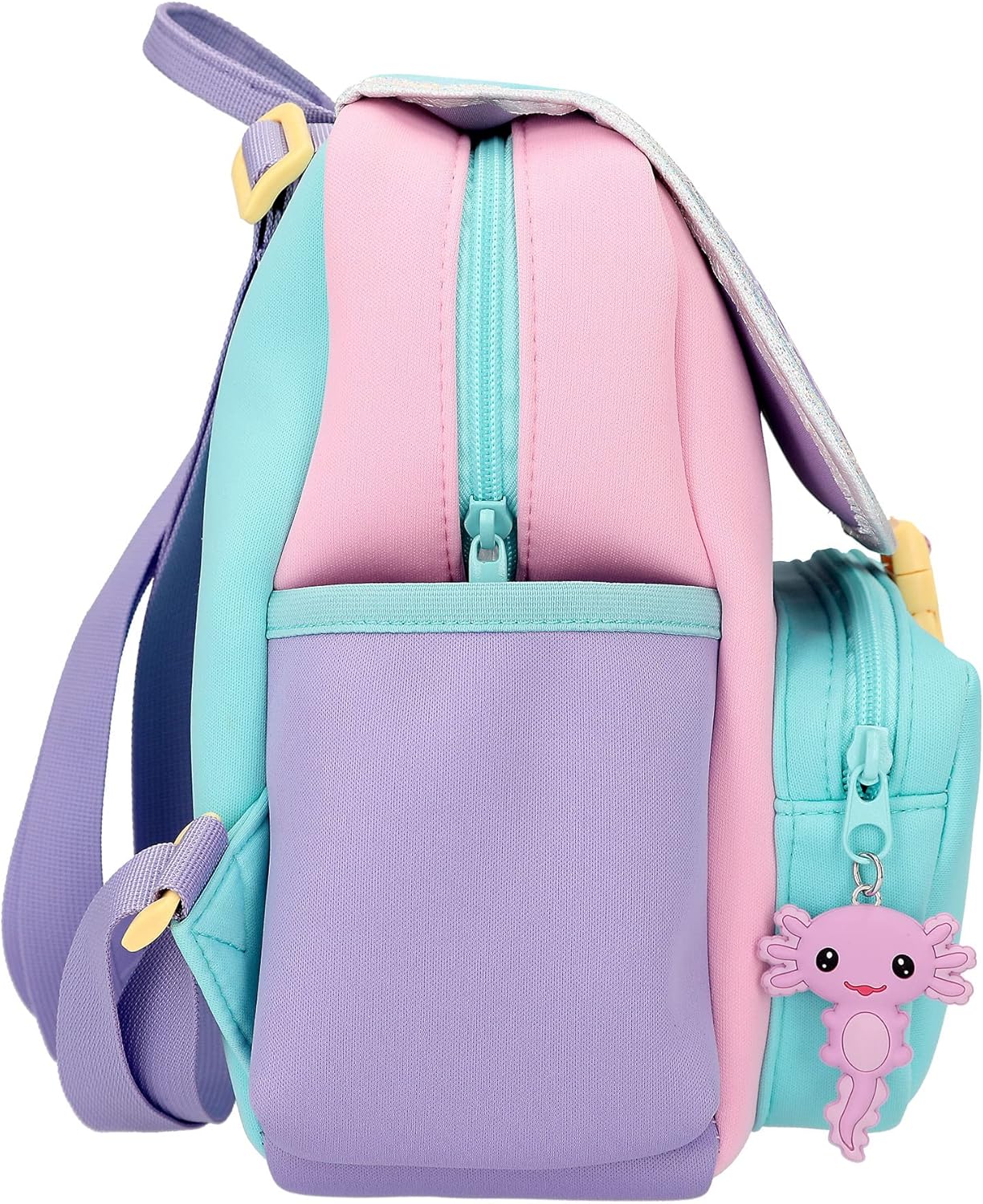 Depesche 12305 TOPModel Mermaid Backpack in Pink, Purple and Turquoise, Bag with Zip, Front Pocket and Adjustable Shoulder Straps, multicoloured