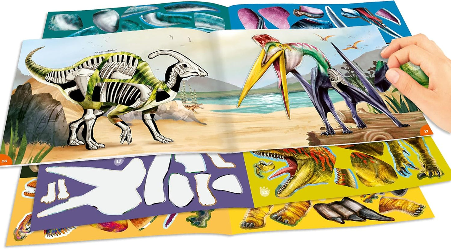 Depesche 12408 Dino World Sticker Fun Sticker Book with 24 Colourful Background Pages to Design Yourself Includes 250 Stickers