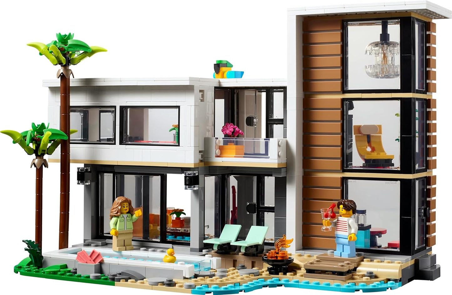 LEGO Creator Modern House, 3-in-1 Set for Converting into a Town House or a Forest Hut, Model House, Gift Idea for Boys and Girls from 9 Years, Educational Toy 31153