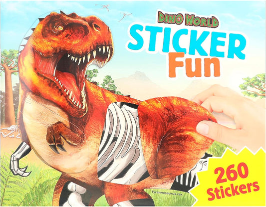 Depesche 12408 Dino World Sticker Fun Sticker Book with 24 Colourful Background Pages to Design Yourself Includes 250 Stickers