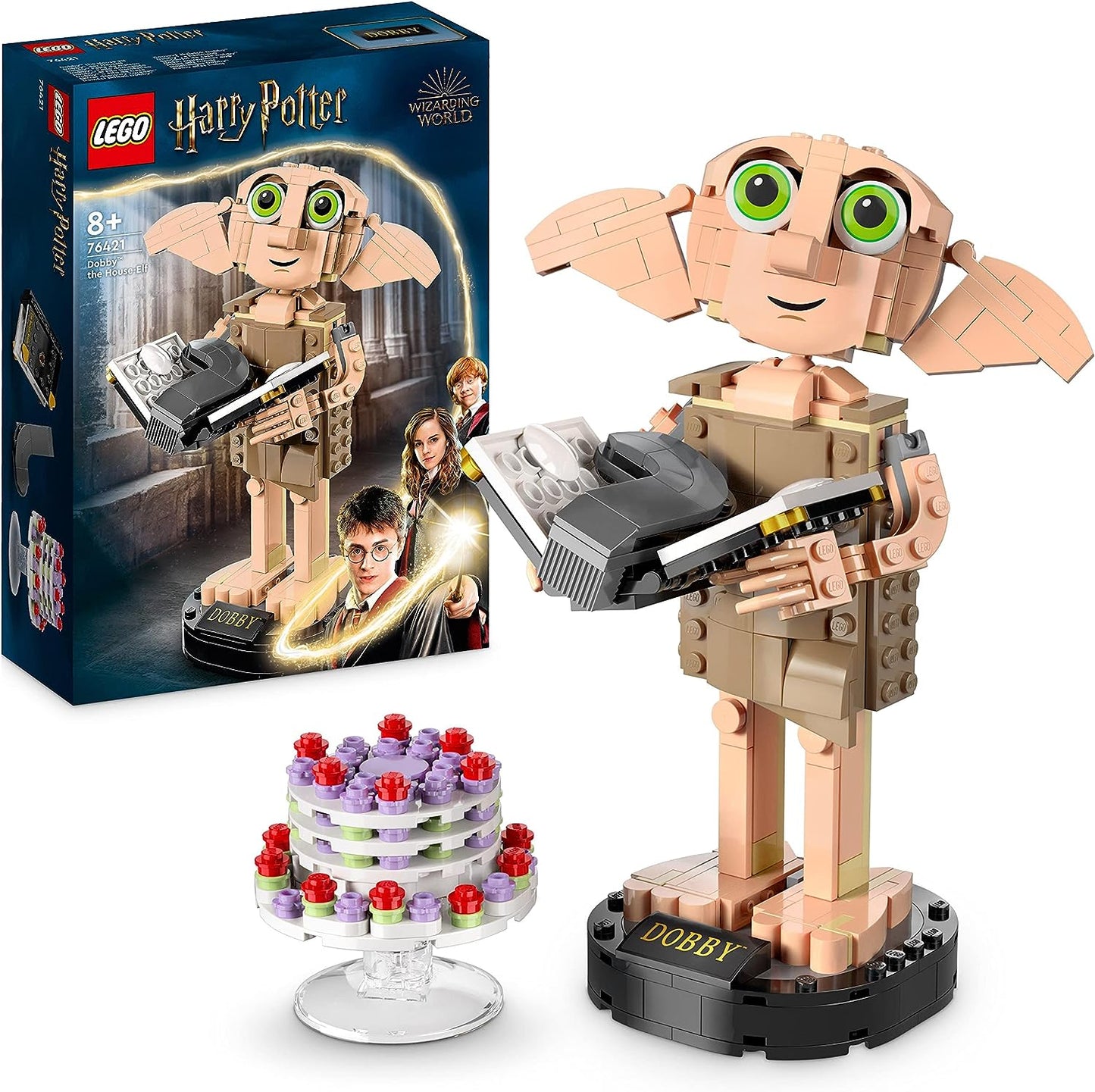 LEGO Harry Potter Dobby der Hauself Set, bewegliche ikonische Figur, Spielzeug, Schlafzimmer Accessoire & Deko, Charakter-Sammlung, Geschenk für Mädchen, Jungen, Teens und alle Fans ab 8 Jahren 76421