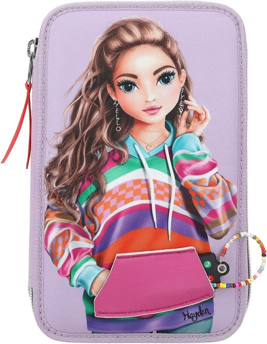 Depesche TOPModel Joy Triple Pencil Case with Applied Smartphone Purple