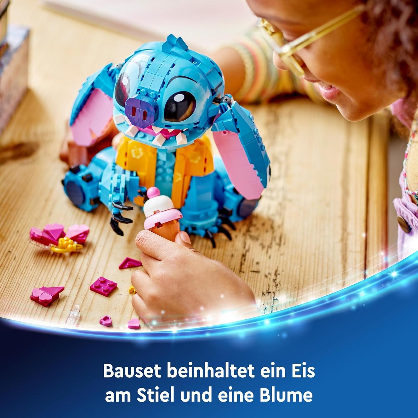 LEGO, Disney Stitch, Bau- und Spielset für Kinder, Figur mit Eiswaffel, Spielzeug, kreatives Set zum Bauen, ideales Geschenk für Mädchen, Jungen und alle Fans der Kinoerfolgs Lilo & Stitch 43249