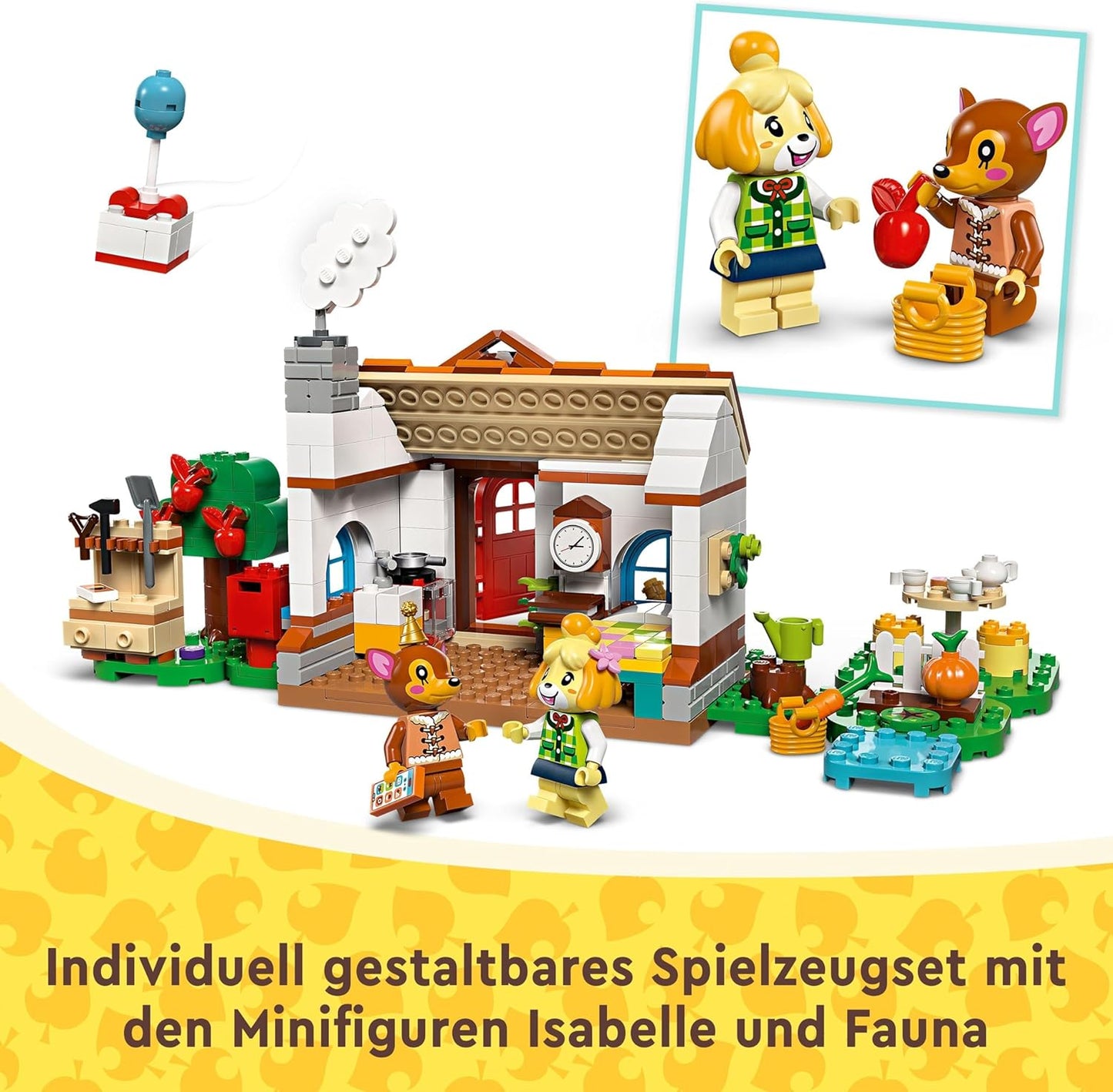 LEGO Animal Crossing Visit of Melinda, Creative Toy for Kids with 2 Mini Figures from the Video Game Series, Including Fatima, Merch, Gift for Girls and Boys from 6 Years 77049