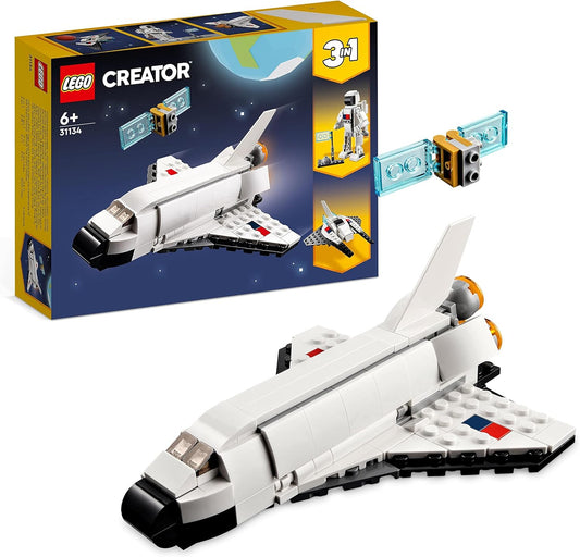 LEGO Creator 3-in-1 Spaceshuttle Toy for Astronaut to Spaceship, Construction Toy for Children, Boys, Girls from 6 Years, Creative Gift Idea 31134