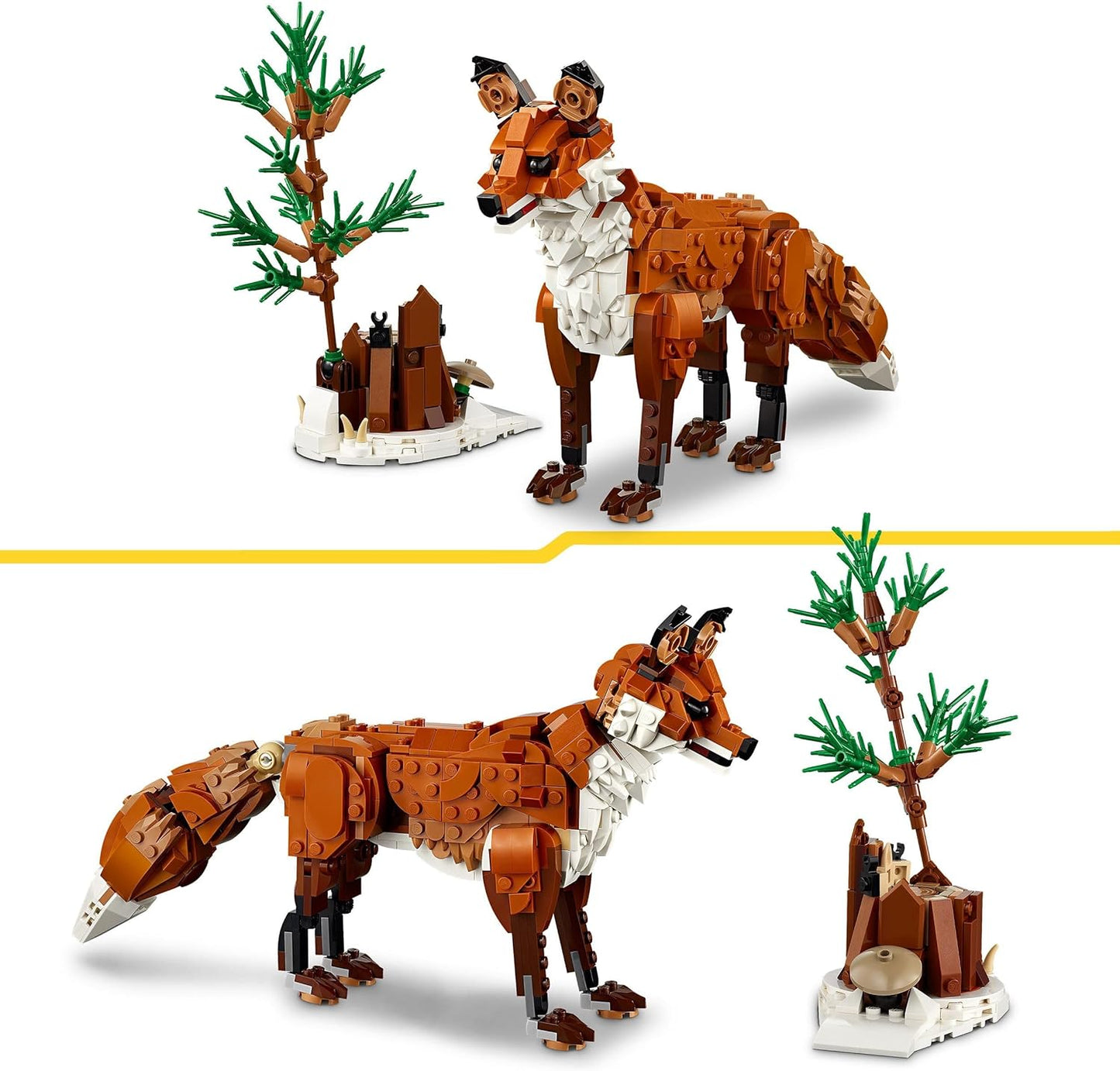 LEGO Creator Forest Animals: Red Fox, Animal Set with Fox, Owl and Squirrel Toy, Animal Figures of the Forest for Playing and Displaying, Creative Gift for Boys and Girls from 9 Years 31154