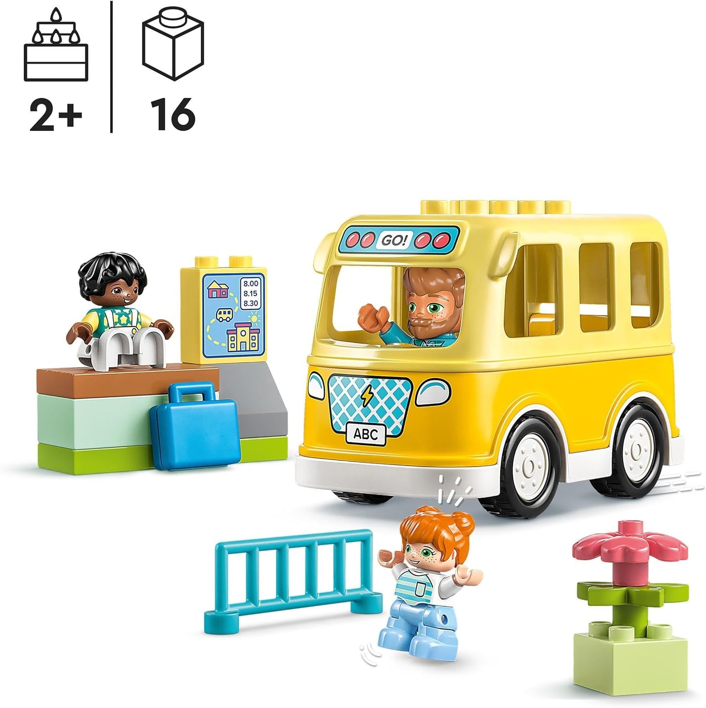 LEGO 10988 DUPLO The Bus Ride Set, Bus Toy for Building Social Skills, Motor Skills Toy with Vehicle and Figures, Educational Gift for Toddlers, Boys and Girls from 2 Years