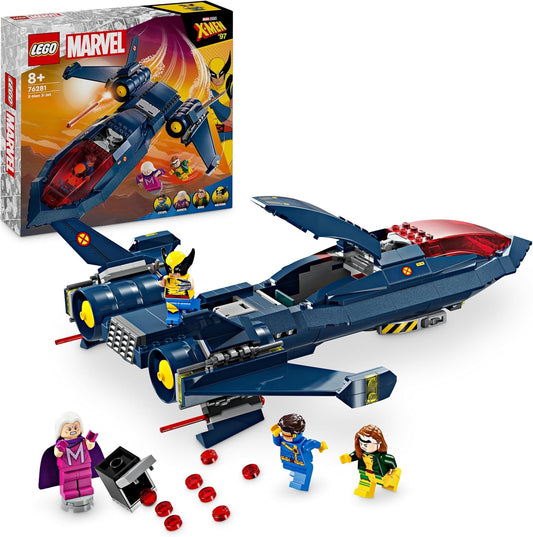 LEGO Marvel X-Jet the X-Men, Model Plane to Build with Figures Including Wolverine and Rogue, Superhero Toy for Children, Gift for Boys and Girls from 8 Years, 76281