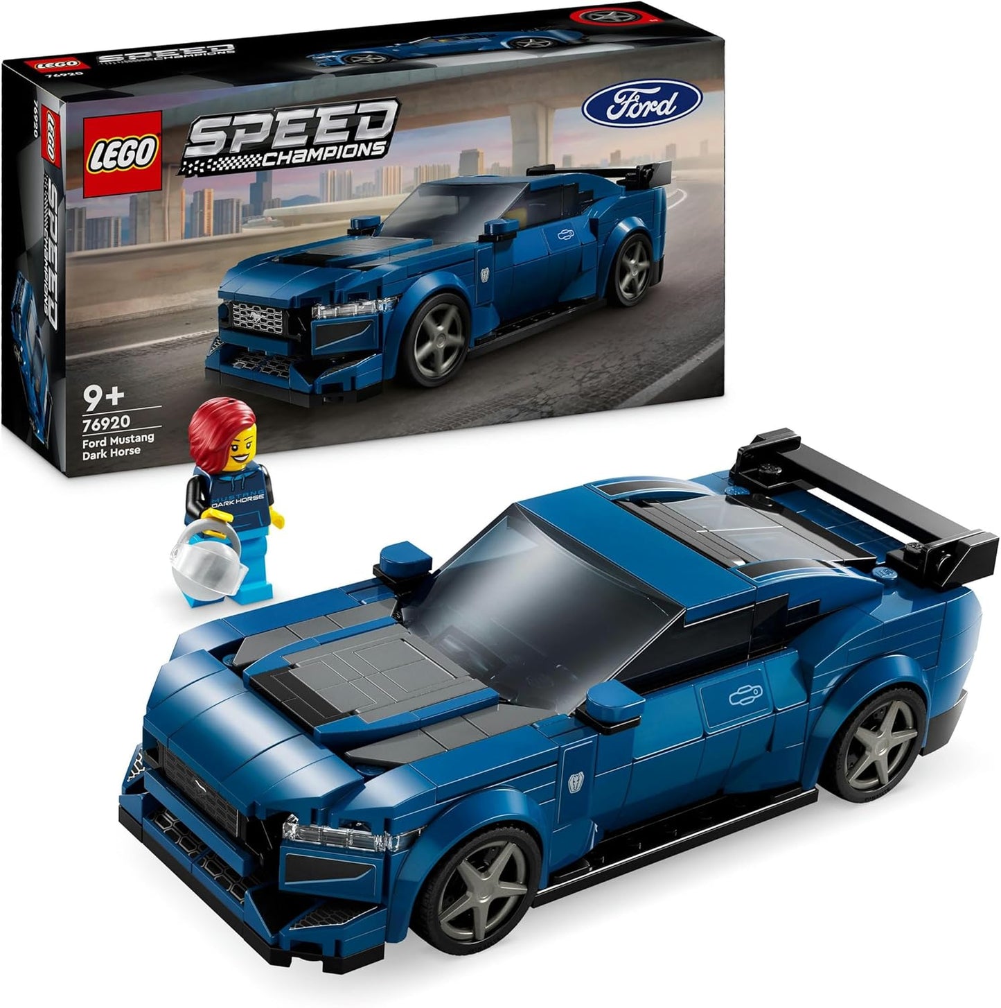 LEGO Speed Champions Ford Mustang Dark Horse Sports Car, Car Toy with Mini Figure for Building, Playing and Displaying for Children, Gift for Boys, Girls and Car Fans from 9 Years, 76920