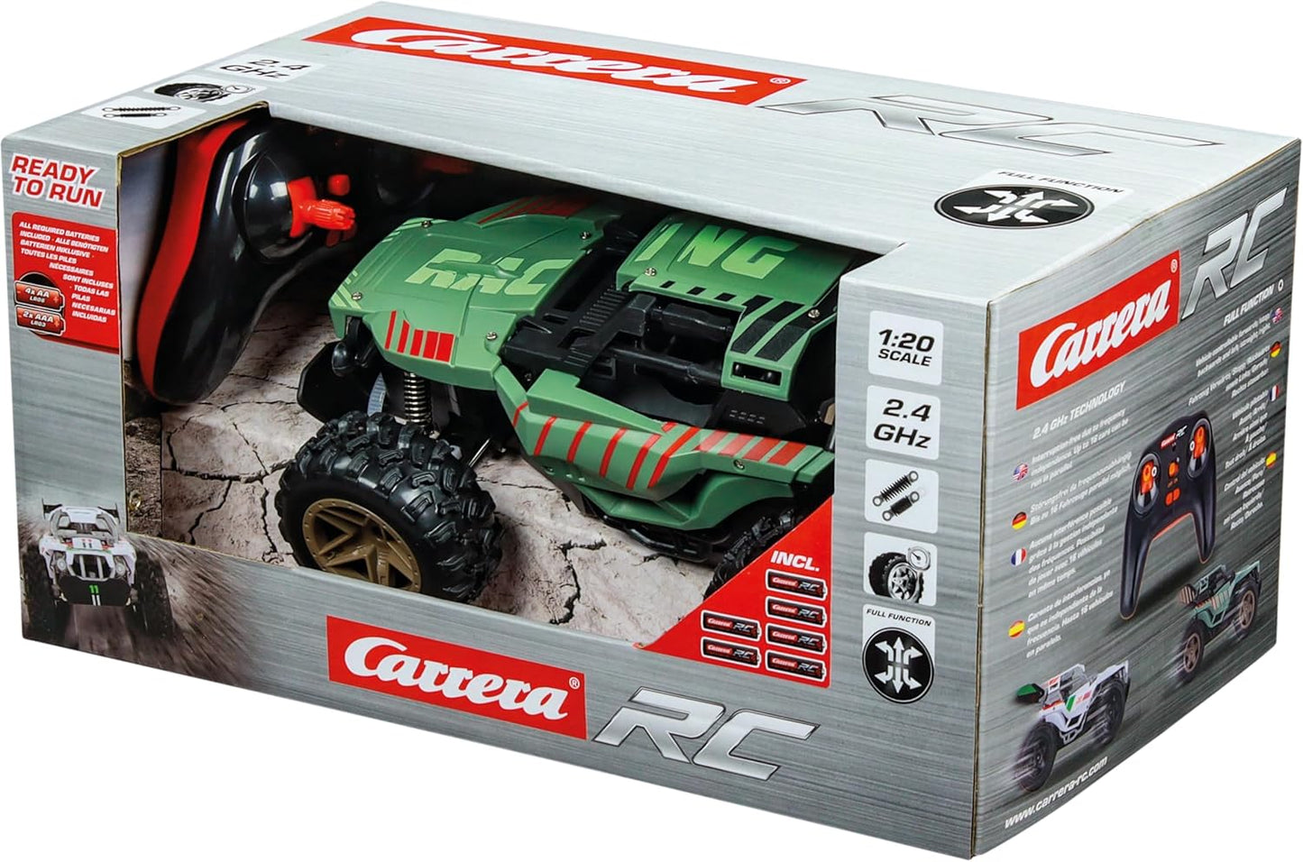 Carrera RC I 2.4GHz Mountain Racer I RC Buggy with Full Driving and Steering Function I Full Suspension Vehicle I Remote Controlled I Pneumatic Tyres I Action in Off-Road I Suitable for Boys and Girls