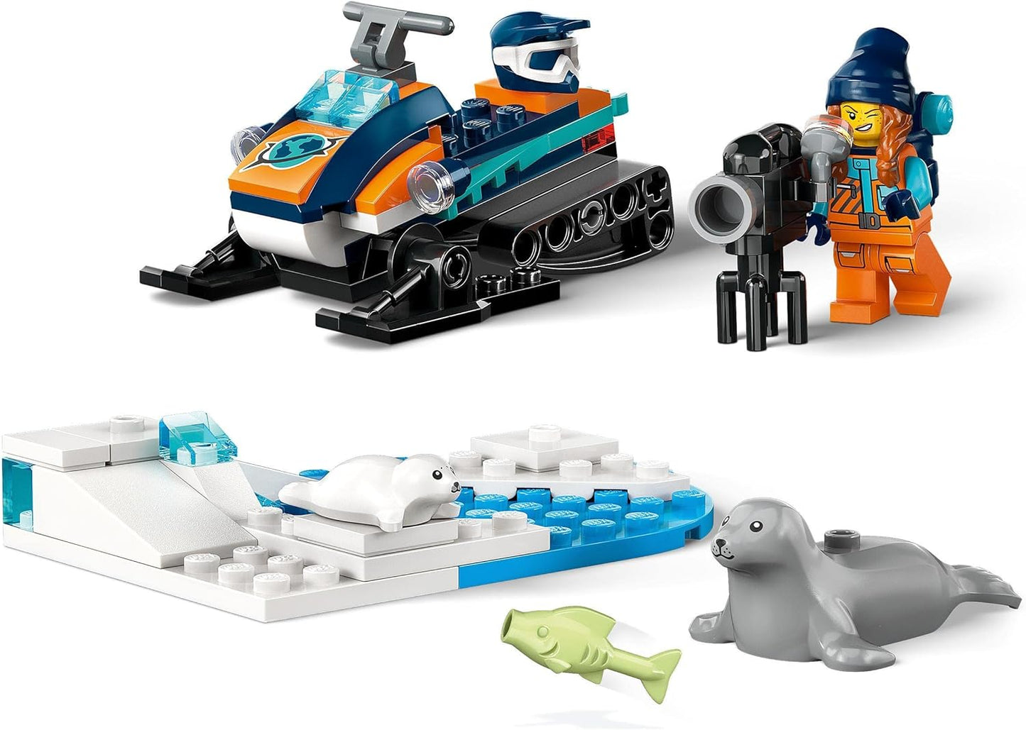 LEGO 60376 City Arctic Snowmobile, Construction Toy Set with 3 Animal Figures and an Explorer Minifigure, Toy for Children from 5 Years and Up