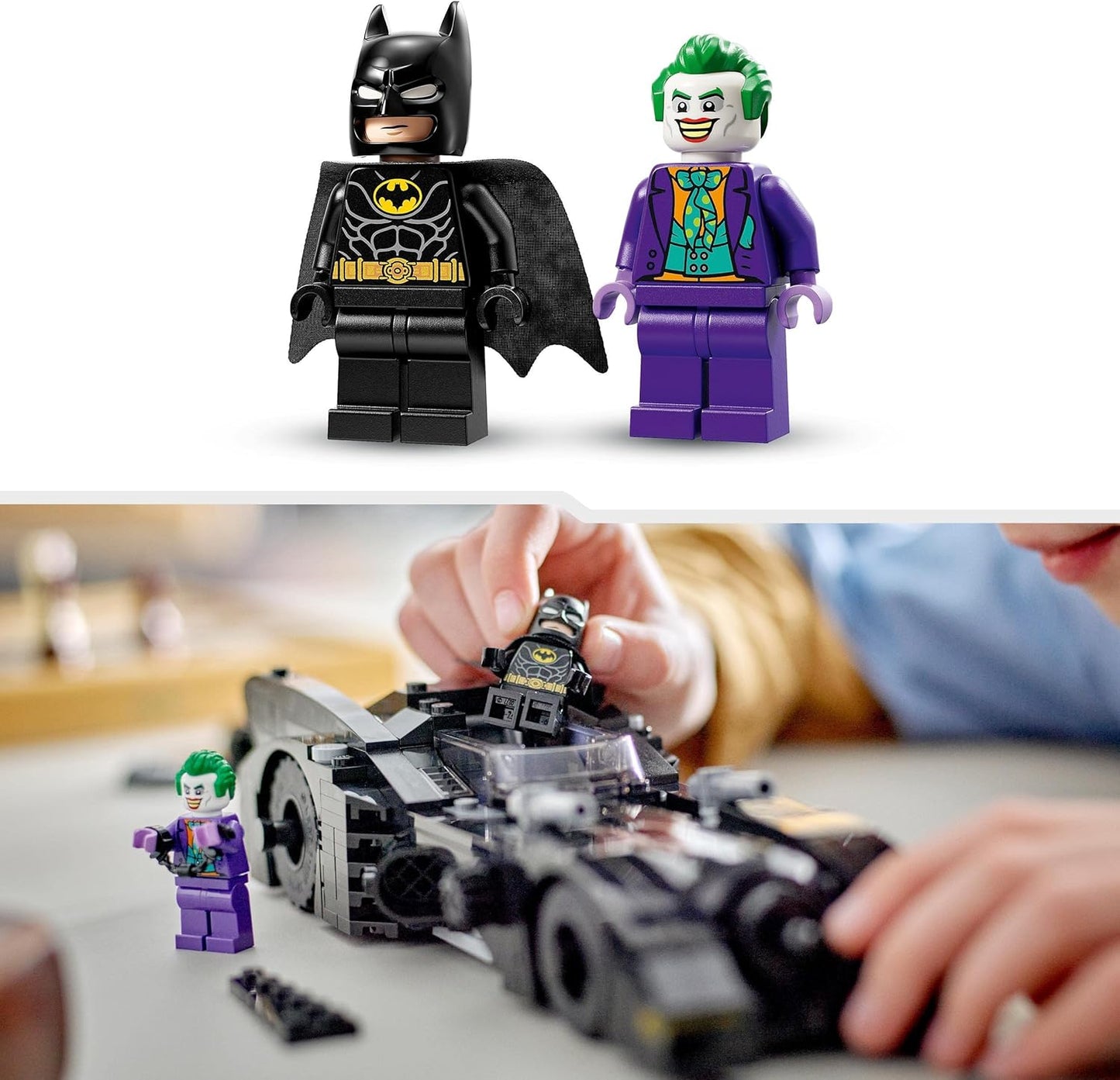 LEGO 76224 DC Batmobile: Batman Tracks the Joker Set, 1989 Batmobile Toy Car with 2 Mini Figures, Car Model of the Dark Knight with Batarang, Superhero Gift for Kids, Boys and Girls