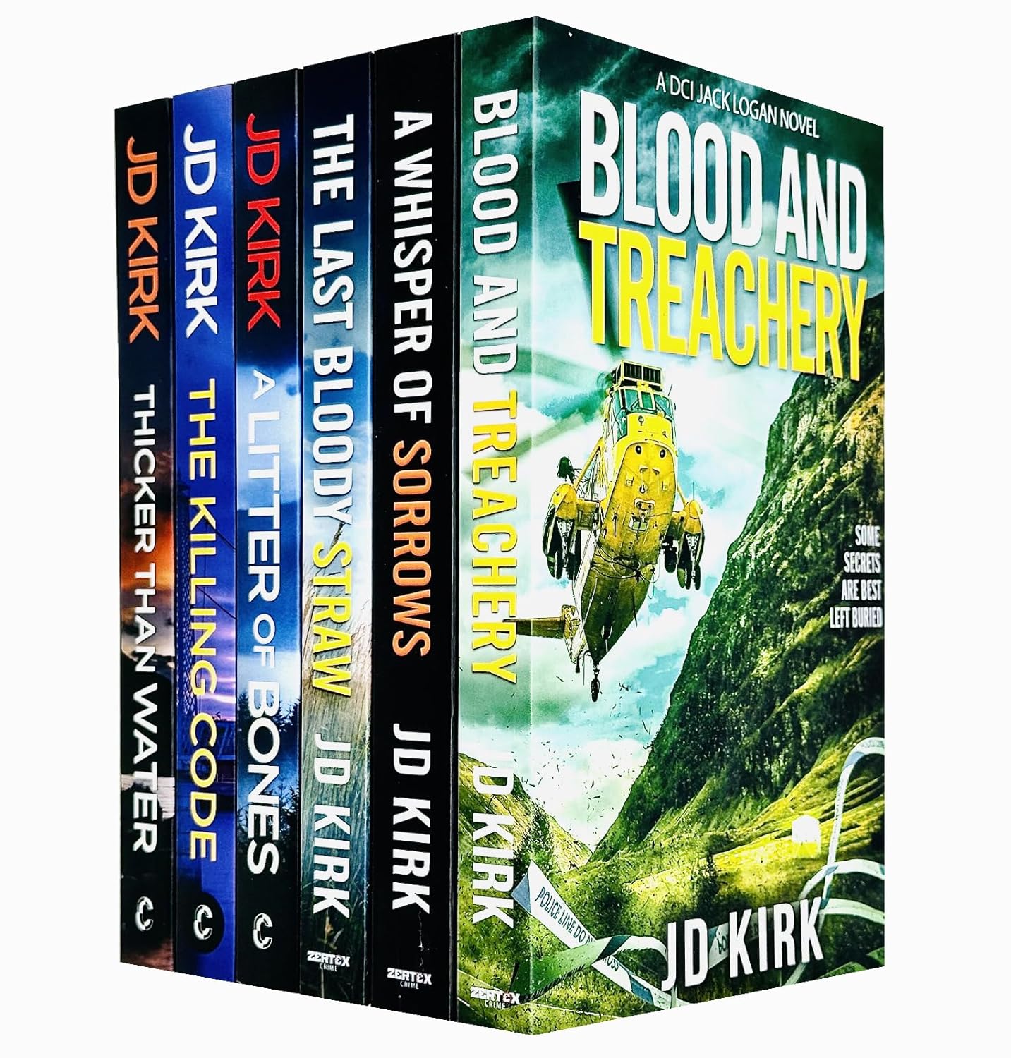 DCI Logan Crime Thrillers 1-6 Books Collection Set By JD Kirk (A Litter of Bones, Thicker Than Water, The Killing Code, Blood and Treachery, The Last Bloody Straw, A Whisper of Sorrows)