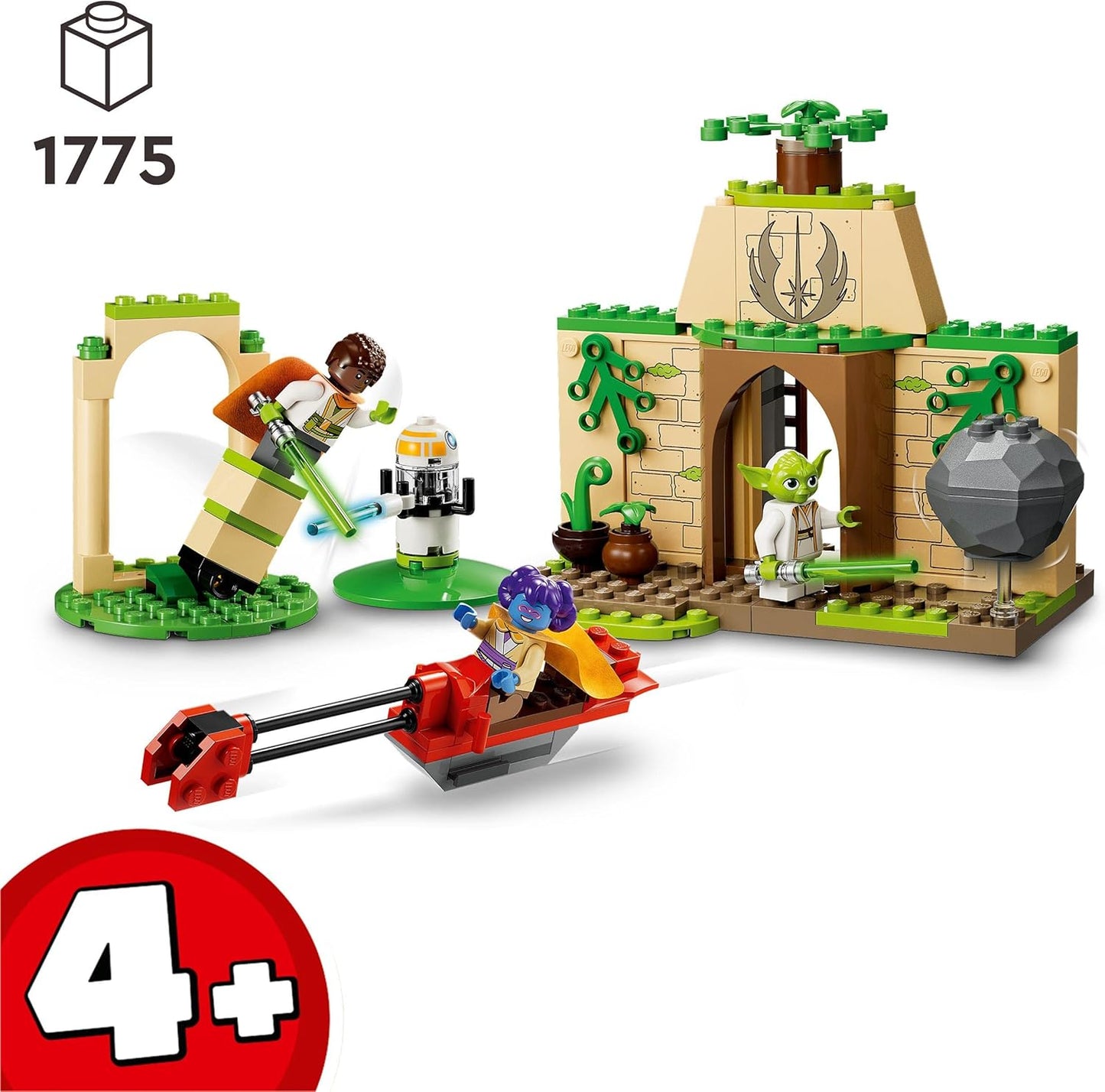 LEGO 75358 Star Wars Tenoo Jedi Temple, Game Set for Beginners with Mini Figures LYS Solay, Kai Brightstar, Master Yoda, Includes Speeder Bike and Lightsabers for Children from 4 Years