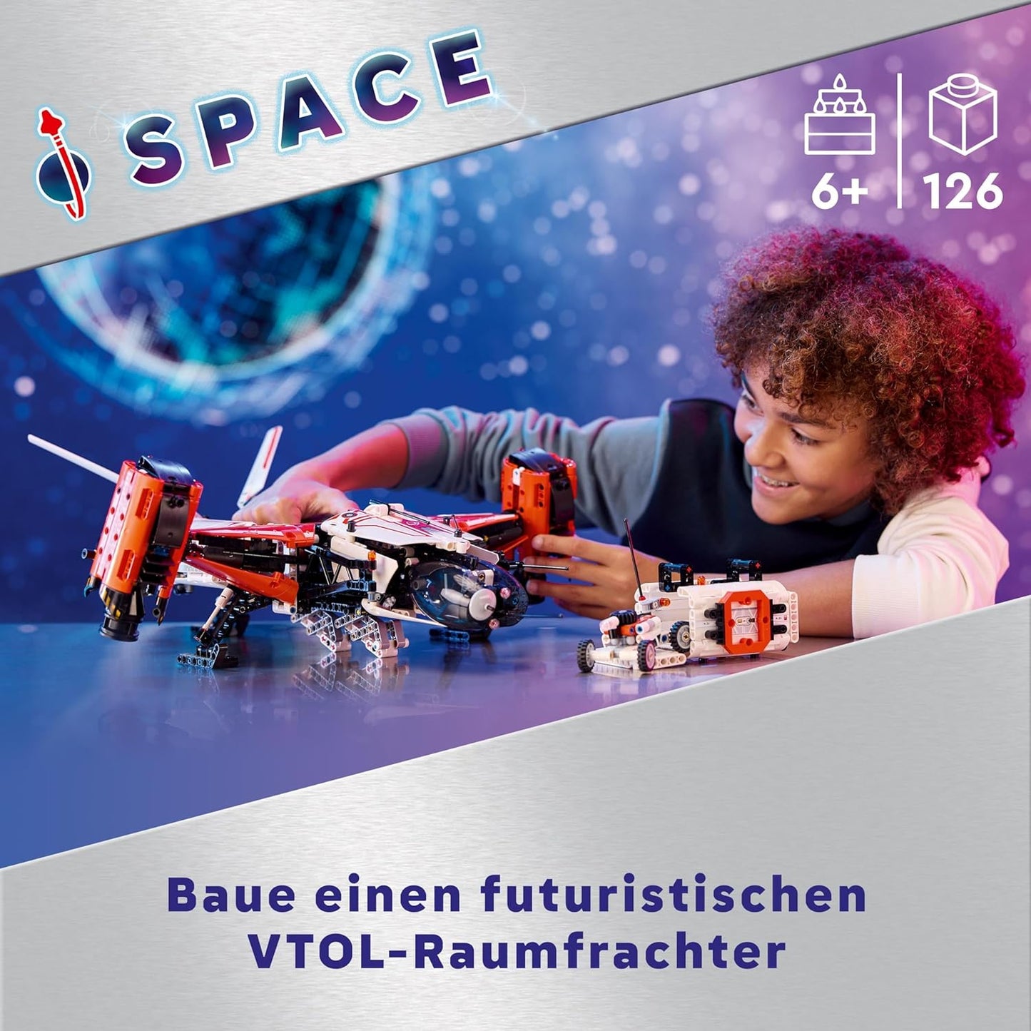 LEGO Technic VTOL Heavy Duty Cargo LT81, Space Construction Kit, Space Toy, Spaceship, Play Set with Mini Rover, Gift for Boys & Girls from 10 Years 42181