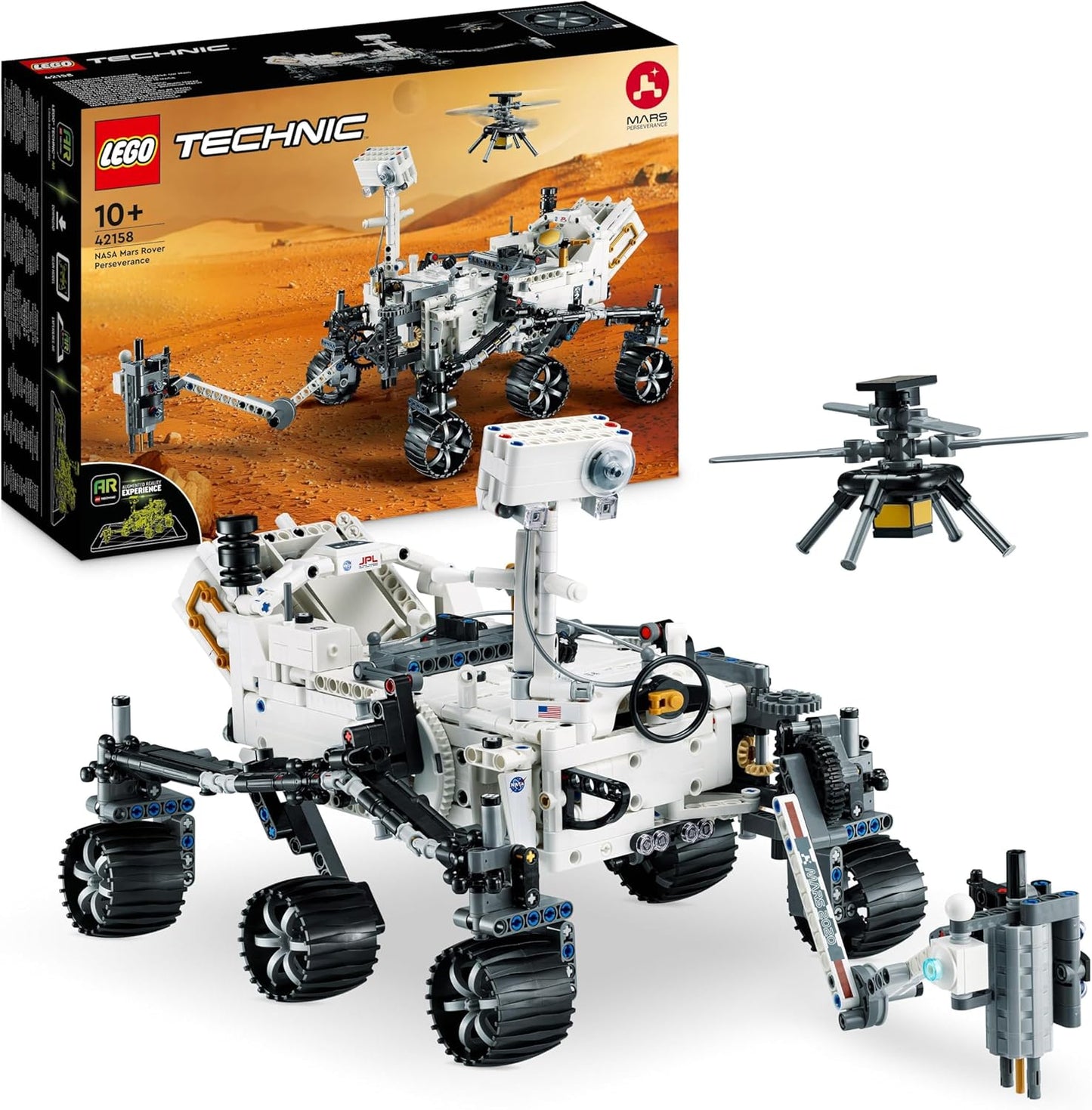 LEGO Technic NASA Mars-Rover Perserverance Weltraum Spielzeug Set mit AR-App, Wissenschafts-Spielzeug zum Bauen für Mädchen und Jungen ab 10 Jahren 42158